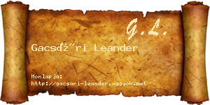 Gacsári Leander névjegykártya